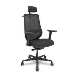 Piqueras y Crespo Silla Mardos traslack malla negra bali negro brazo 2D cabecero y perchero