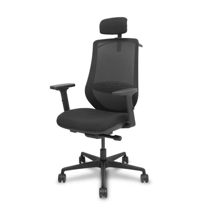 Piqueras y Crespo Silla Mardos traslack malla negra bali negro brazo 2D cabecero y perchero
