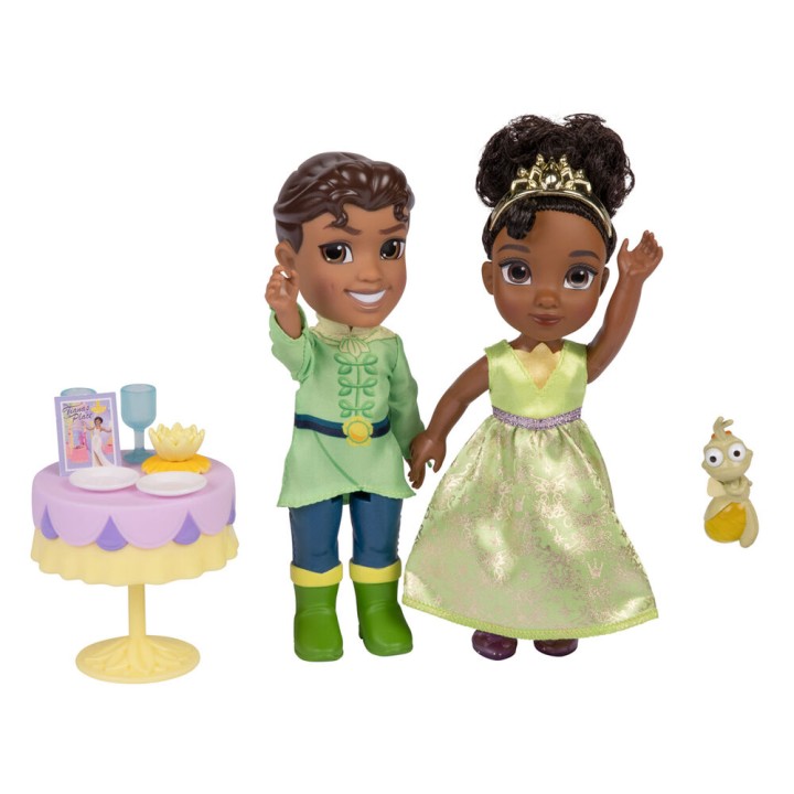 Muñeca Tiana + Naveen - Tiana y el Sapo Disney 15cm