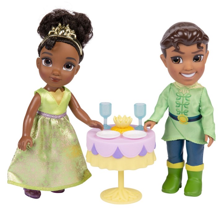 Muñeca Tiana + Naveen - Tiana y el Sapo Disney 15cm