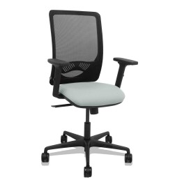 Piqueras y Crespo Silla Zulema sincro malla negra asiento bali gris claro brazos 2D ruedas 65mm