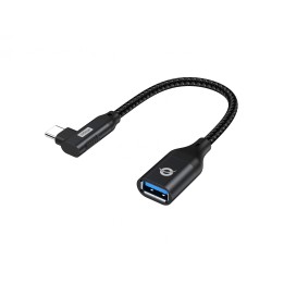 Conceptronic ABBY19B cambiador de género para cable USB-C USB-A Negro