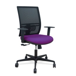 Piqueras y Crespo Silla Yunquera sincro malla negra bali morado brazo regulable