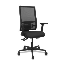 Piqueras y Crespo Silla Bormate asincro malla negra asiento bali negro brazos 2D ruedas 65mm