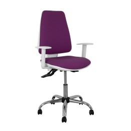 Piqueras y Crespo Silla Elche blanca asincro bali morado brazos regulables ruedas de parqué