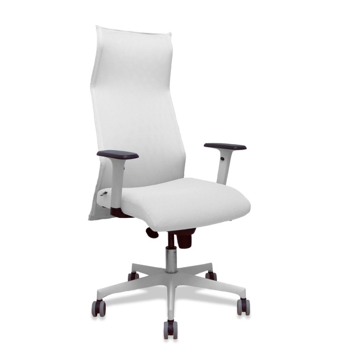 Piqueras y Crespo Sillón Sahuco blanco bali blanco brazos blancos base blanca ruedas parqué 65mm