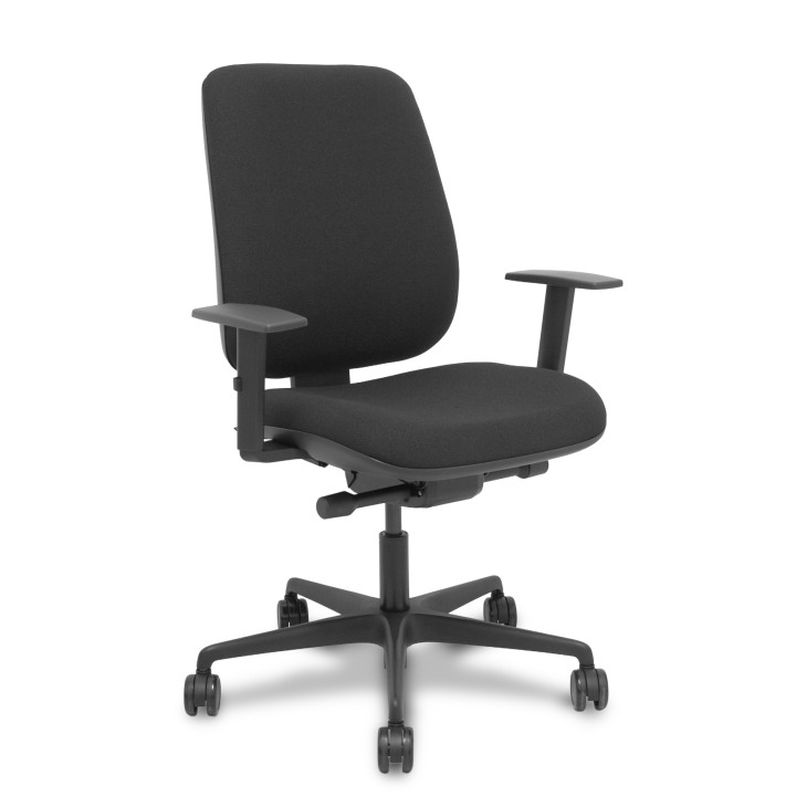 Piqueras y Crespo Silla Alares traslack tapizada bali negro brazo regulable