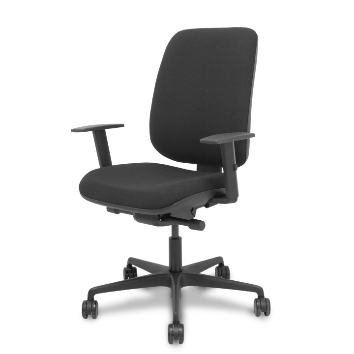 Piqueras y Crespo Silla Alares traslack tapizada bali negro brazo regulable