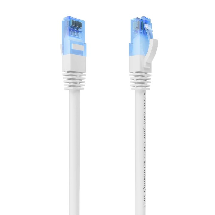 AISENS Cable De Red Latiguillo RJ45 Cat.6 UTP AWG26 CCA, Blanco, 30 cm