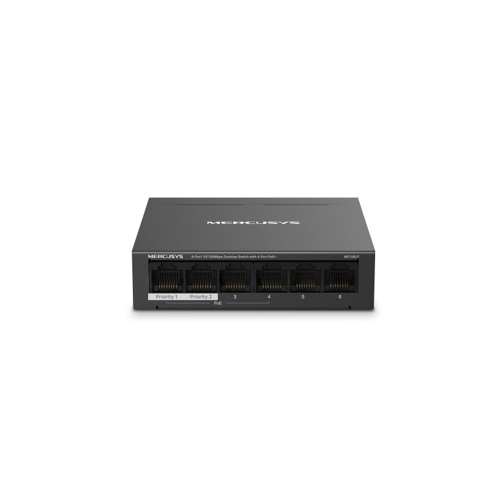 Mercusys MS106LP switch Gestionado Fast Ethernet (10/100) EnergÍ­a sobre Ethernet (PoE) Negro