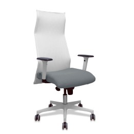Piqueras y Crespo Sillón Sahuco blanco bali gris brazos blancos base blanca ruedas parqué 65mm