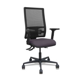 Piqueras y Crespo Silla Bormate asincro malla negra asiento bali gris oscuro brazos 2D ruedas 65mm