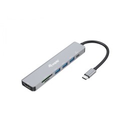 Equip 133494 base para portátil y replicador de puertos Alámbrico USB 3.2 Gen 1 (3.1 Gen 1) Type-C Plata
