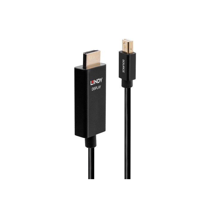 Lindy 40923 adaptador de cable de vÍ­deo 3 m Mini DisplayPort HDMI tipo A (Estándar) Negro