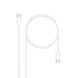 Nanocable Cable USB-C 2.0 60W 3A, USB-C/M-USB-C/M, Blanco, 1 m