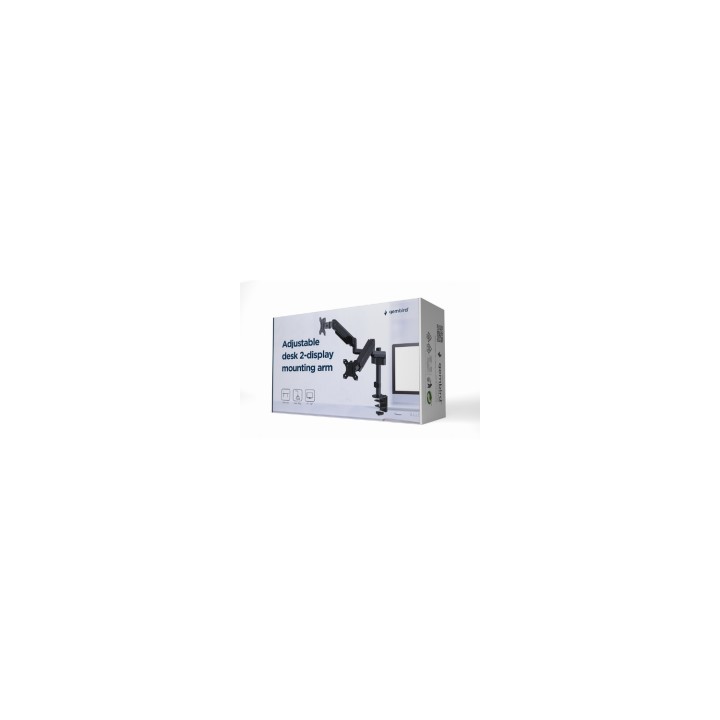 Gembird MA-DA2P-01 soporte para monitor 81,3 cm (32") Negro Escritorio