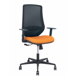 Piqueras y Crespo Silla Mardos sincro malla negra bali naranja brazo regulable