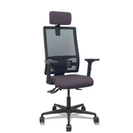 Piqueras y Crespo Silla Bormate asincro malla negra asiento bali gris oscuro brazos 2D ruedas 65mm cabecero regulable