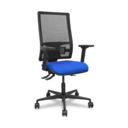 Piqueras y Crespo Silla Bormate asincro malla negra asiento bali azul brazos 2D ruedas 65mm