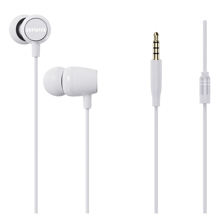 Aiwa ESTM-20WT auricular y casco Auriculares Alámbrico Dentro de oído Llamadas/Música/Deporte/Uso diario Blanco