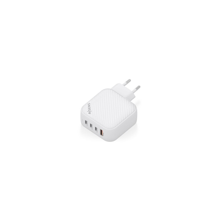 AISENS Cargador GaN 100W, 3xUSB-C PD3.0 QC4.0, 1xUSB-A QC3.0, Blanco