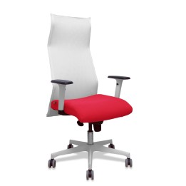 Piqueras y Crespo Sillon Sahuco blanco bali rojo brazos blancos base blanca ruedas parque 65mm