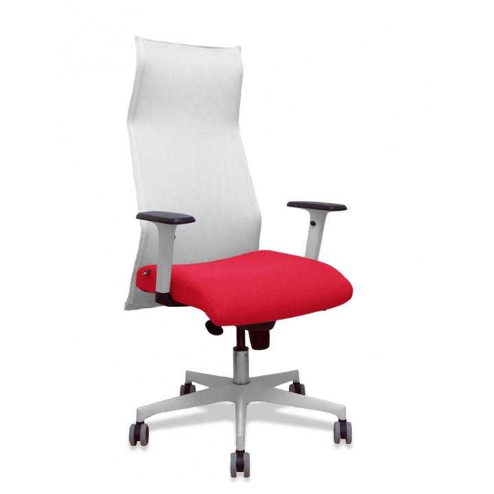 Piqueras y Crespo Sillon Sahuco blanco bali rojo brazos blancos base blanca ruedas parque 65mm