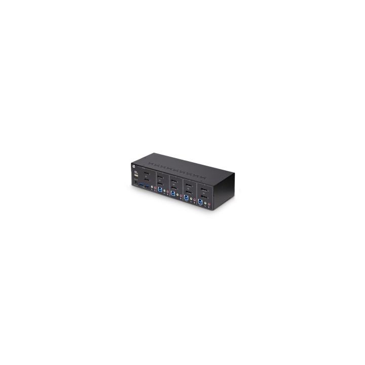 StarTech.com Switch Conmutador KVM de 4 Puertos y 2 Monitores DisplayPort - 4K 60Hz - Hub Ladrón 2 Puertos USB 5Gbps - 2x USB