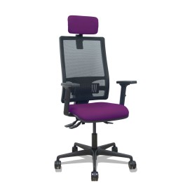 Piqueras y Crespo Silla Bormate asincro malla negra asiento bali morado brazos 2D ruedas 65mm cabecero regulable