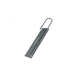 Conceptronic DONN17G base para portátil y replicador de puertos Alámbrico USB 3.2 Gen 1 (3.1 Gen 1) Type-C Gris