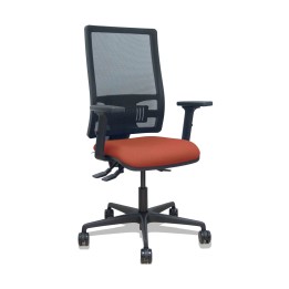 Piqueras y Crespo Silla Bormate asincro malla negra asiento bali marron brazos 2D ruedas 65mm