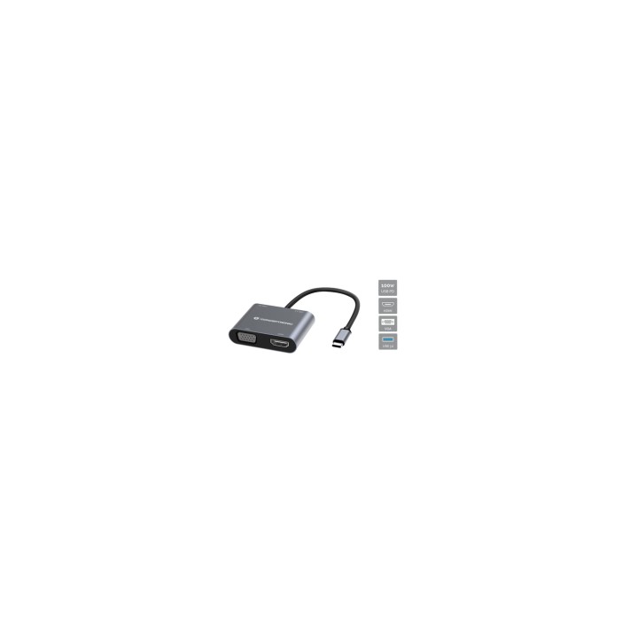 Conceptronic DONN16G Alámbrico USB 3.2 Gen 1 (3.1 Gen 1) Type-C Gris