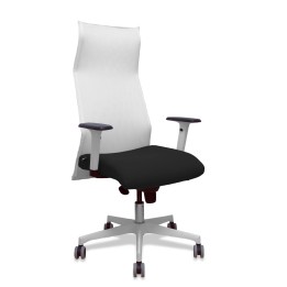 Piqueras y Crespo Sillón Sahuco blanco bali negro brazos blancos base blanca ruedas parque 65mm