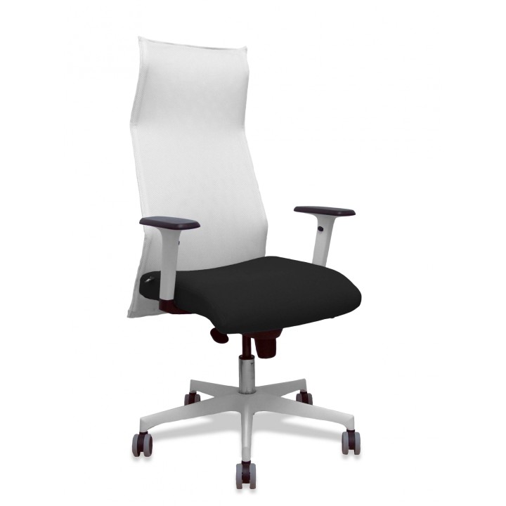 Piqueras y Crespo Sillón Sahuco blanco bali negro brazos blancos base blanca ruedas parque 65mm