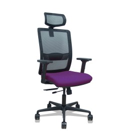 Piqueras y Crespo Silla Haches traslack malla negra asiento bali morado brazos 2D ruedas 65mm cabecero regulable
