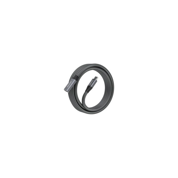 AISENS Cable USB 3.2 Gen2x2 Aluminio 20Gbps 8K@30Hz 5A 100W, Tipo USB-C/M-USB-C/H, Gris, 2.0 m