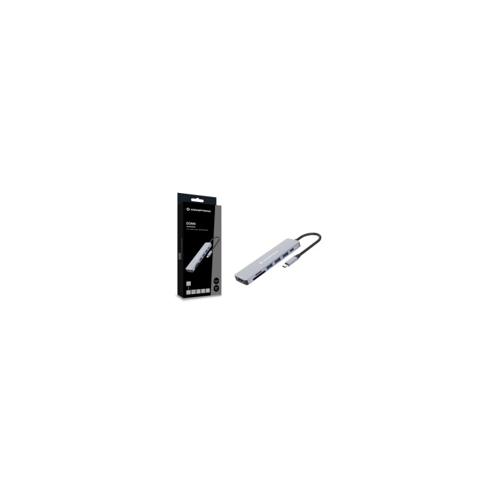 Conceptronic DONN19G base para portátil y replicador de puertos Alámbrico USB 3.2 Gen 1 (3.1 Gen 1) Type-C Gris