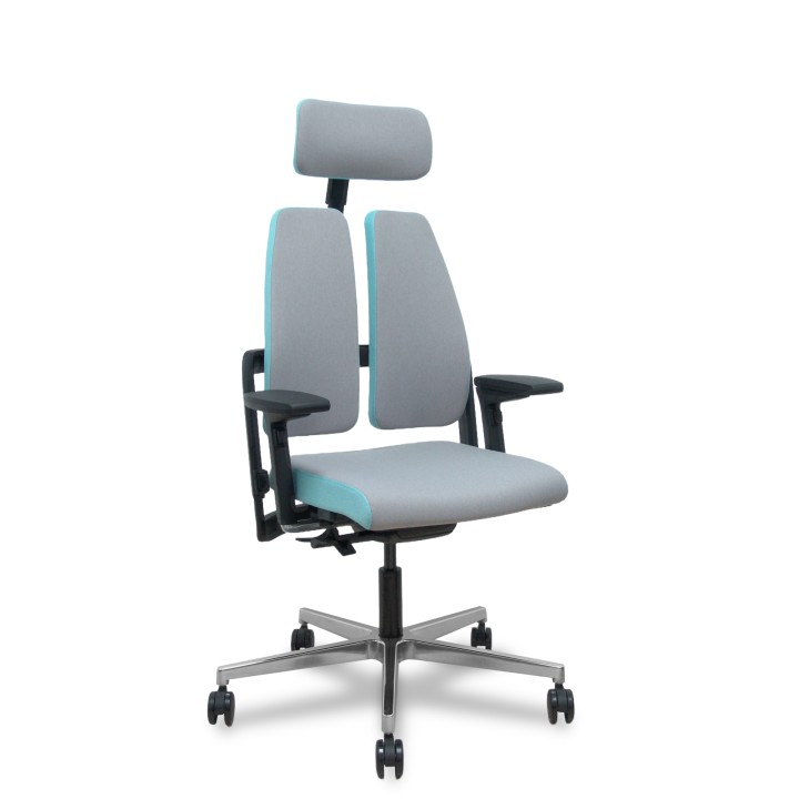 Piqueras y Crespo Silla Xilium Duo traslak X-move era gris y azul brazo 4D cabecero 2D