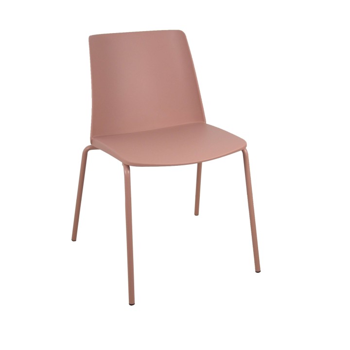 Piqueras y Crespo Pack 4 sillas Orgaz PVC rosa chasis rosa
