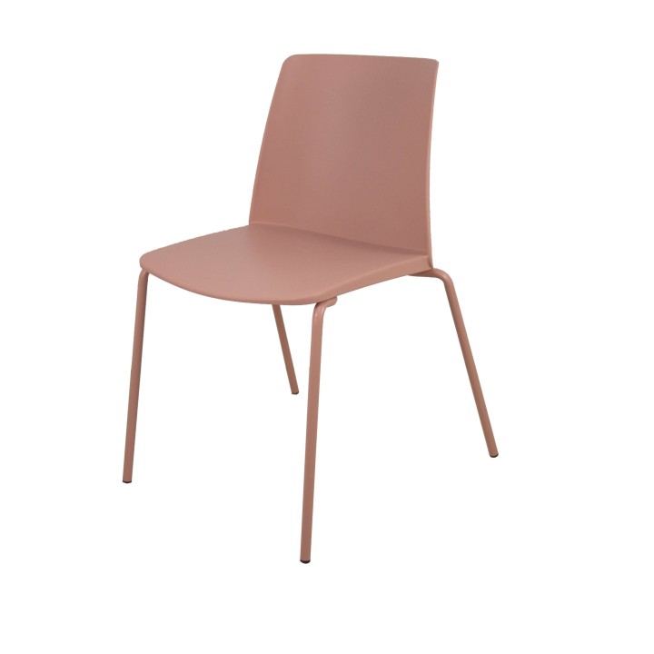 Piqueras y Crespo Pack 4 sillas Orgaz PVC rosa chasis rosa