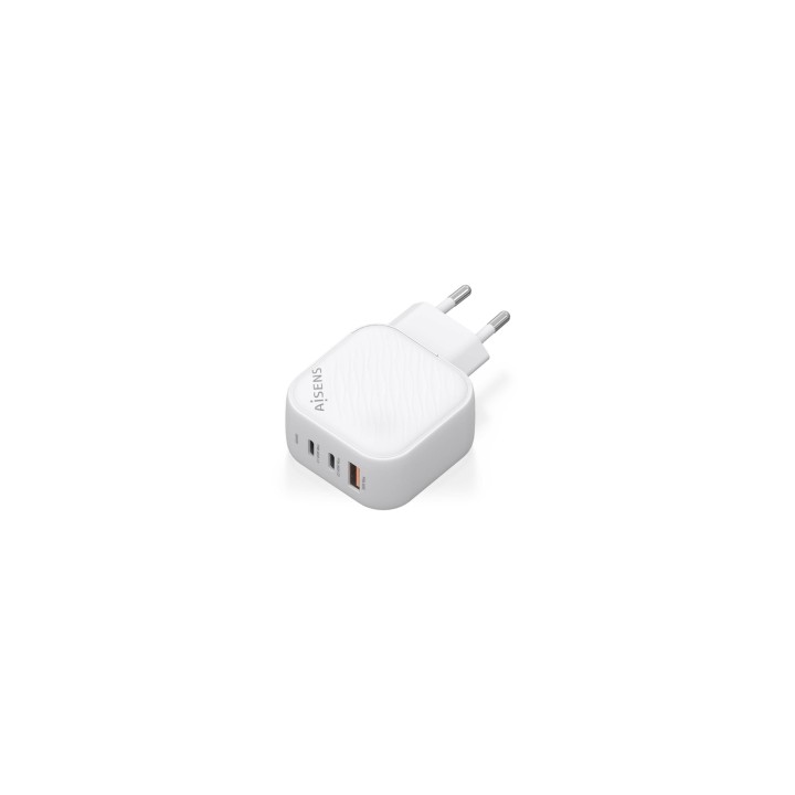 AISENS Cargador GaN 65W, 2xUSB-C PD3.0 QC4.0, 1xUSB-A QC3.0, Blanco
