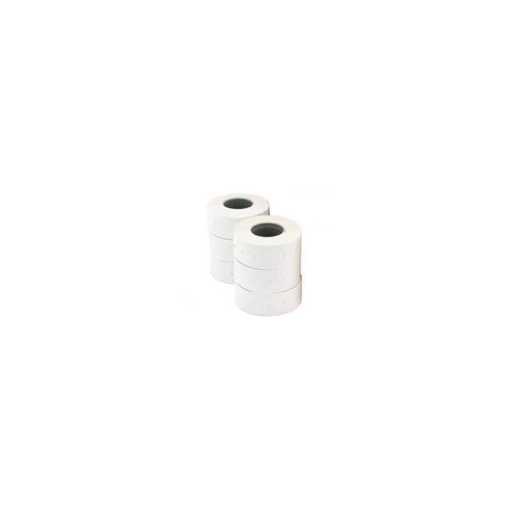 PACK 6 ROLLOS DE ETIQUETAS PERMANENTES COMPATIBLES CON MAQUINA ETIQUETADORA 101419 BLANCO APLI100917