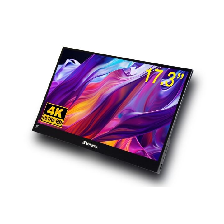 Verbatim 32239 pantalla para PC 43,9 cm (17.3") 3840 x 2160 Pixeles 4K Ultra HD LCD Pantalla táctil Negro