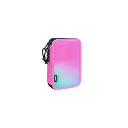 Milan Sunset Plumier de 2 Pisos con 2 Gomas de Borrar, Sacapuntas, Lapiz, Boligrafo Compact, Regla, 12 Lapices de Colores y 18