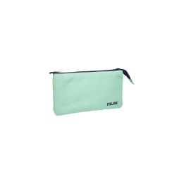 Milan Serie 1918 Estuche Portatodo 5 Compartimentos - Tejido Resistente a las Roturas y Rasgaduras - Medidas 22x12x4cm - Color