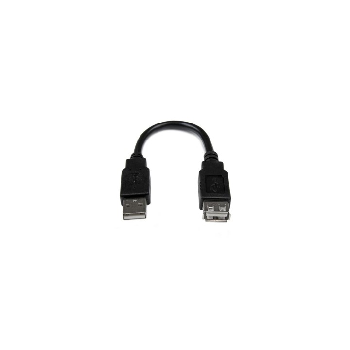StarTech.com Cable de 0.15m de Extensión Alargador USB 2.0 Tipo-A Macho a USB A Hembra negro