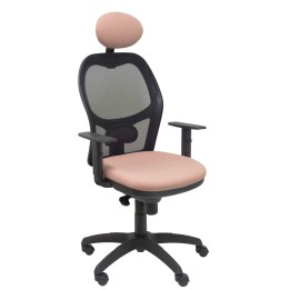 SILLA JORQUERA MALLA NEGRO CABECERO FIJO ASIENTO BALI ROSA PALIDO 15SNBALI710C