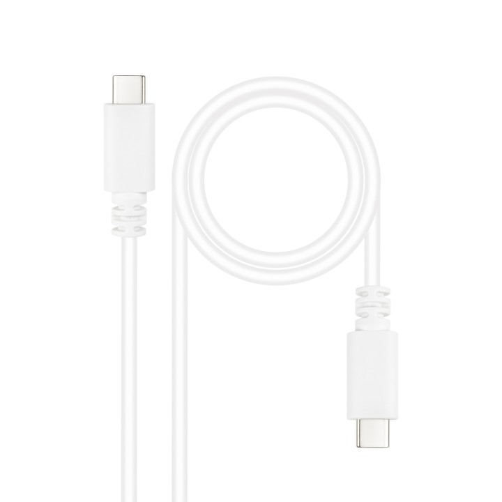 Nanocable Cable USB 2.0 3A, tipo USB-C/M-USB-C/M, Blanco, 1.5 m
