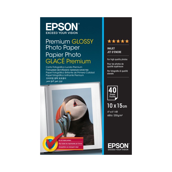 Epson Premium Glossy Photo Paper - 10x15cm - 40 Hojas