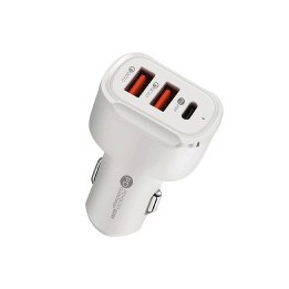 Cargador de coche 2 USB Tipo A + 1 Tipo C 60w